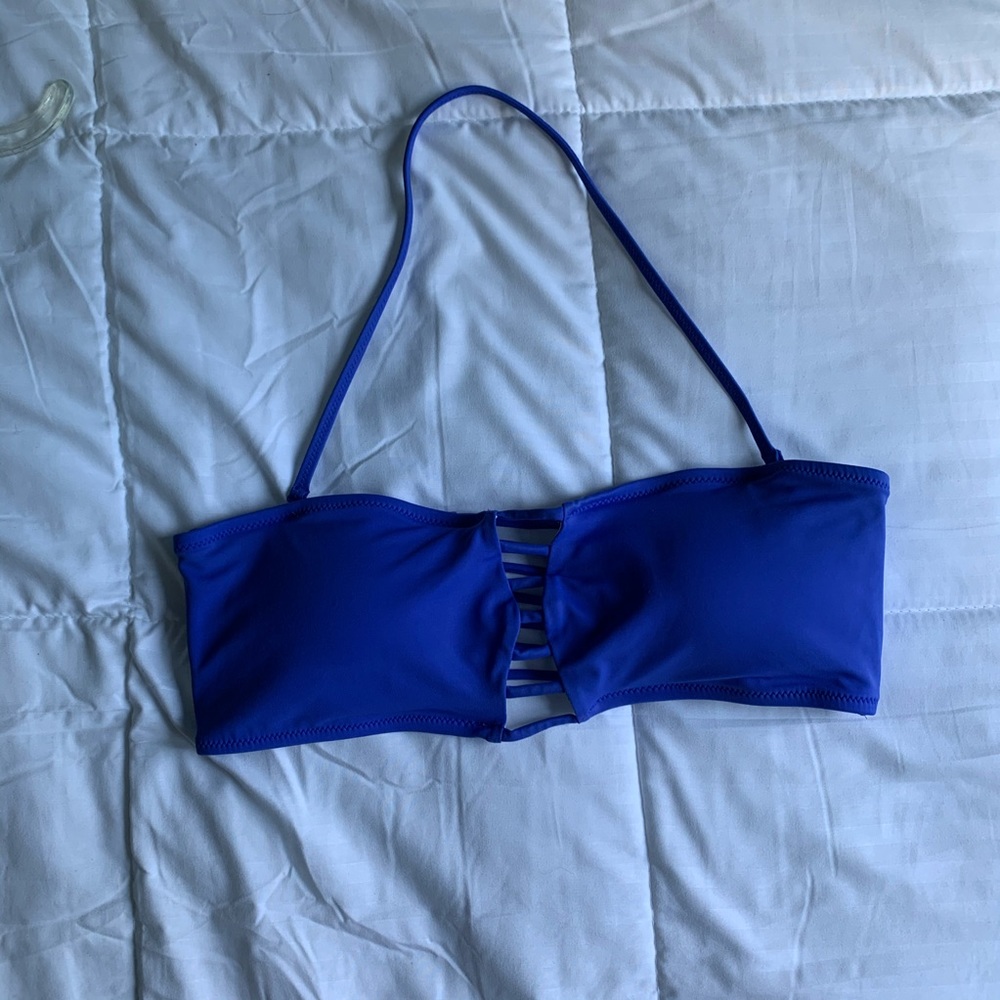 PINK swimsuit top. LARGE. Violet-blue